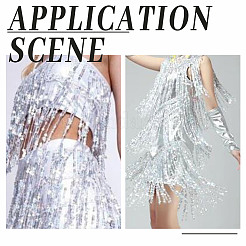 10 Yards Beading Sequins Polyester Tassel Ribbons&nbsp;OCOR-WH0003-041A