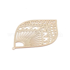 Brass Filigree Big Pendants&nbsp;KK-B064-05KCG
