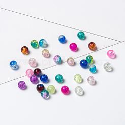 Spray Painted Crackle Glass Beads Strands&nbsp;CCG-JP0001-03B