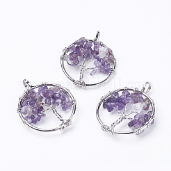 Natural Amethyst Pendants&nbsp;G-E419-03P