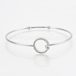 Tarnish Resistant 304 Stainless Steel Bangles&nbsp;STAS-N084-04