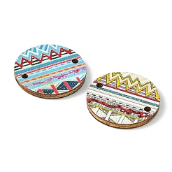 Bohemian Style Printed Basswood Link Connectors&nbsp;WOOD-X0004-23