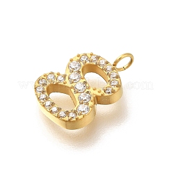 Ion Plating(IP) 304 Stainless Steel Micro Pave Cubic Zirconia Pendants&nbsp;STAS-H228-01G-08