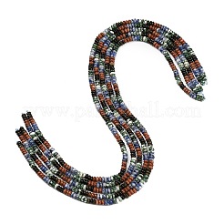 Gradient Color Natural Green Spot Jasper & Blue Spot Jasper & Golden Sheen Obsidian & Synthetic Goldstone Beads Strands&nbsp;GG-CBA1E0E-01A