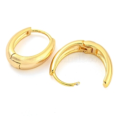Oval Brass Huggie Hoop Earrings for Women&nbsp;EJEW-M255-01G