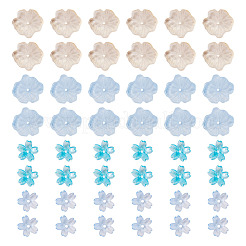 100Pcs 4 Styles Baking Paint Transparent Glass Bead Caps&nbsp;DGLA-TA0001-51