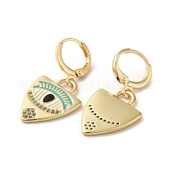 Horse Eye Real 18K Gold Plated Brass Dangle Leverback Earrings&nbsp;EJEW-Q797-24G-02