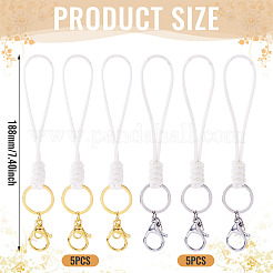 10Pcs 2 Colors Eco-Friendly Korean Waxed Polyester Cord Keychains&nbsp;KEYC-TA00035