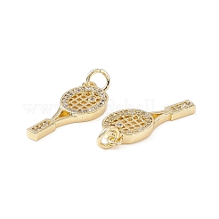 Brass Micro Pave Clear Cubic Zirconia Pendants&nbsp;KK-E068-VB143
