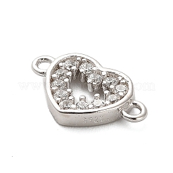 925 Sterling Silver Micro Pave Cubic Zirconia Connector Charms&nbsp;STER-U009-03P-02