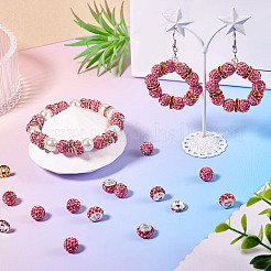 120Pcs 4 Styles Pave Disco Ball Beads&nbsp;RB-TA0001-16