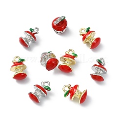 16Pcs 2 Colors Apple Alloy Enamel Charms&nbsp;ENAM-CJ0007-48