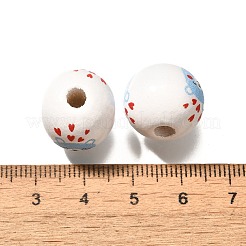 Valentine's Day Element Printed Wood Beads&nbsp;WOOD-R002-01-17