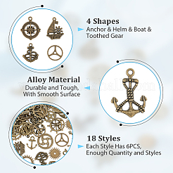 108PCS 18Style Alloy Pendants&nbsp;FIND-FH0008-43