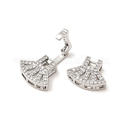 Brass Micro Pave Clear Cubic Zirconia Watch Band Clasps&nbsp;KK-A266-22P