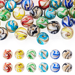 36Pcs 6 Colors Handmade Gold Sand Lampwork Beads&nbsp;LAMP-TA0002-61