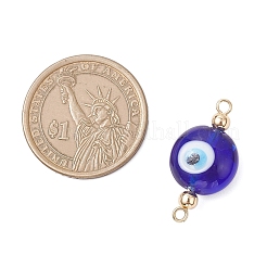 12Pcs 4 Colors Handmade Evil Eye Lampwork Links&nbsp;PALLOY-JF04446