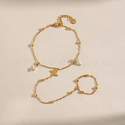 Saint Patrick's Day 304 Stainless Steel Four-Leaf Clover Slave Bracelets&nbsp;XA8249