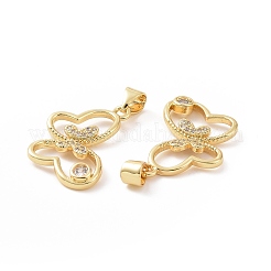 Brass Micro Pave Cubic Zirconia Pendants&nbsp;ZIRC-P106-12G