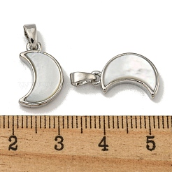 Rack Plating Brass Natural White Shell Pendants&nbsp;LS-KK-U025-06P-01