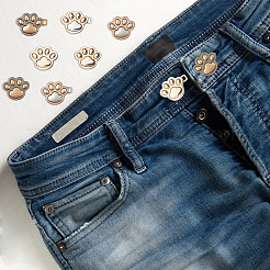 16Pcs 4 Colors Cat's Paw Print Alloy Button Pins for Jeans&nbsp;BUTT-GO0002-06