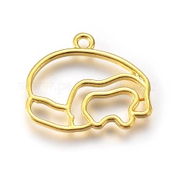 Zinc Alloy Open Back Bezel Pendants&nbsp;PALLOY-WH0036-18G
