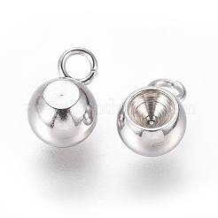 Tarnish Resistant 201 Stainless Steel Pendant Rhinestone Settings&nbsp;STAS-F222-017-C