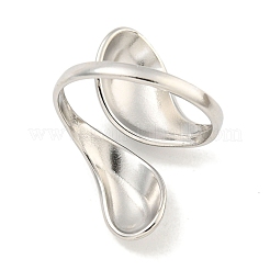 Non-Tarnish Teardrop 304 Stainless Steel Open Cuff Finger Rings for Women&nbsp;RJEW-P114-03P
