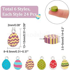 144Pcs 6 Style Handmade Polymer Clay Charms&nbsp;CLAY-CA0001-25