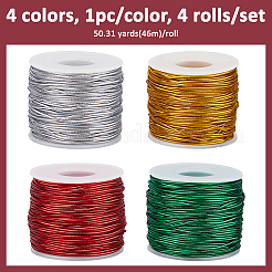 4 Rolls 4 Colors Metallic Elastic Round Cord for Christmas Gift Wrapping&nbsp;OCOR-WH0112-055