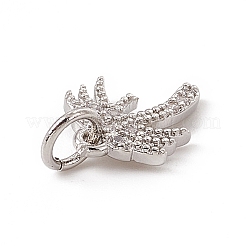 Brass Micro Pave Cubic Zirconia Charms&nbsp;ZIRC-F132-41P