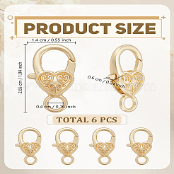 6Pcs Tibetan Style Heart Lobster Claw Clasps&nbsp;FIND-LP0007-54