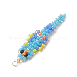 5Pcs Glass Seed Beaded Pendants&nbsp;PALLOY-MZ01239