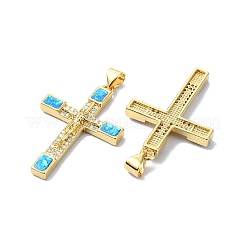 Religion Theme Brass Micro Pave Clear Cubic Zirconia Pendants&nbsp;KK-A221-22G