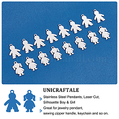 16Pcs 2 Styles 201 Stainless Steel Pendants&nbsp;STAS-UN0033-76