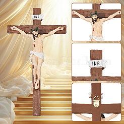 Resin Cross Crucifixion Statue Figurines Ornaments&nbsp;DJEW-WH0016-51