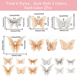 24Pcs 12 Style Brass Filigree Pendants and Links Sets&nbsp;KK-SC0003-47
