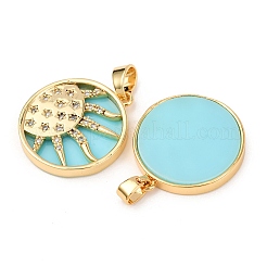 Brass Micro Pave Clear Cubic Zirconia Pendants&nbsp;KK-G543-20G-02