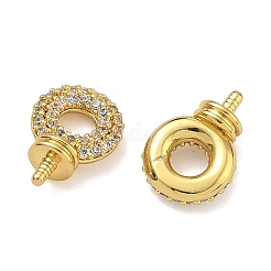 Brass Micro Pave Cubic Zirconia Peg Bails&nbsp;KK-D229-15G