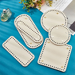 6Pcs 6 Style Flat Round PU Leather Knitting Crochet Bags Nail Bottom Shaper Pad&nbsp;DIY-PH0021-06A