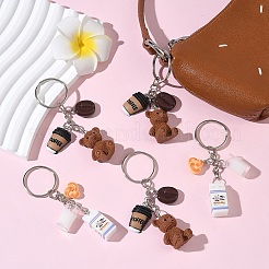 5Pcs Opaque Resin Keychains&nbsp;KEYC-YW00242-01
