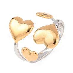 304 Stainless Steel Open Cuff Rings for Women&nbsp;RJEW-K321-01E
