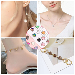 60Pcs 15 Colors Scaled Heart Resin Pendants&nbsp;CRES-CA0001-20