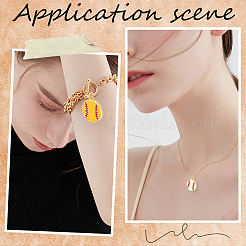 10Pcs 2 Colors Brass Enamel Pendants&nbsp;KK-BBC0023-15