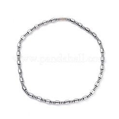 Synthetic Hematite & Brass Column Beaded Necklace Bracelet with Magnetic Clasps&nbsp;SJEW-G079-01C
