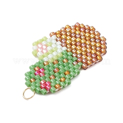 5Pcs 5 Styles Glass Seed Beaded Cactus Pendants&nbsp;PALLOY-MZ00937