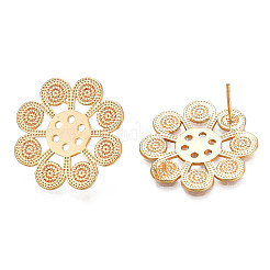 Brass Stud Earring Findings&nbsp;KK-N232-334LG
