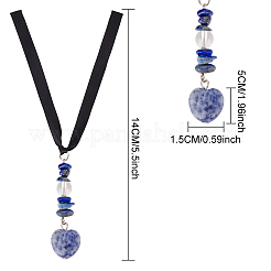 Gemstone Chips Pendant Decoration with Heart Gemstone Charm&nbsp;PALLOY-PH01602