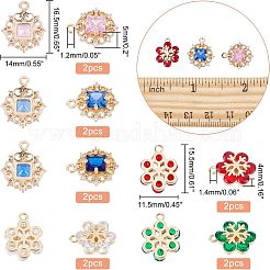 12Pcs 6 Style Rack Plating Brass Pendants&nbsp;KK-NB0001-74