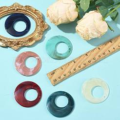 24Pcs 6 Colors Acrylic Pendants&nbsp;OACR-FS0002-66